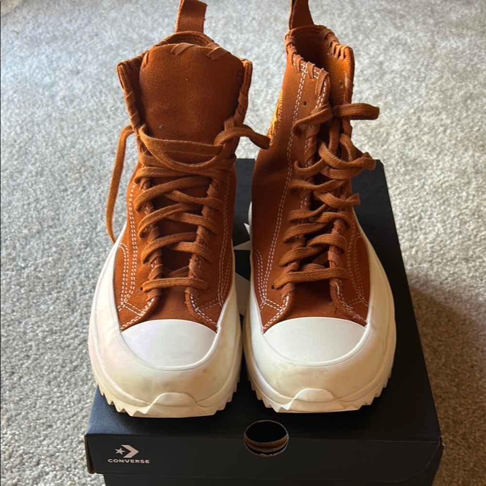Converse Rust orange High-Top Sneakers with Chunky Sole